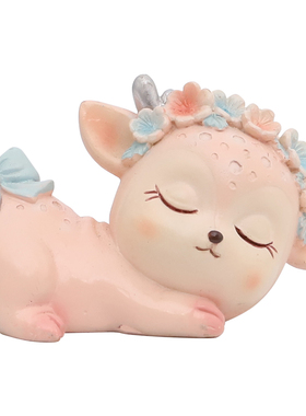 一鹿有你创意家居装饰品鹿宝宝车载小摆件动物客厅桌面小鹿摆设品