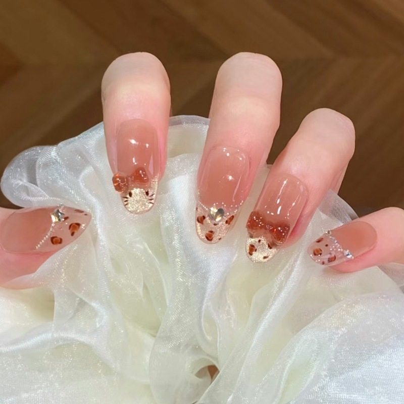 手工儿童美甲穿戴甲高级感中长款猫咪豹纹假指甲贴片2026马年新款,彩妆/香水/美妆工具,穿戴甲/甲片,淘宝优惠券,粉丝福利购,淘宝优惠卷