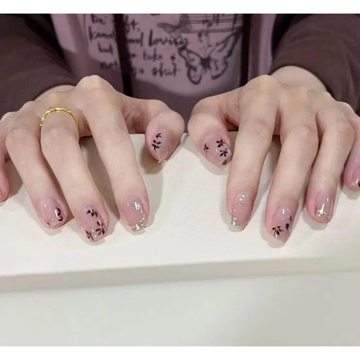 手工儿童美甲穿戴甲感短款冬日枫叶猫眼假指甲贴片2026年新款,彩妆/香水/美妆工具,美甲工具,淘宝优惠券,粉丝福利购,淘宝优惠卷