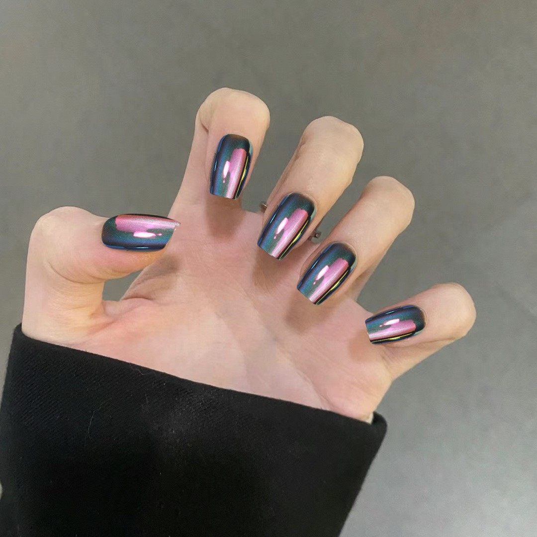 2026年新款儿童美甲穿戴甲感短款电镀水墨色30片装假指甲贴片,彩妆/香水/美妆工具,美甲工具,淘宝优惠券,粉丝福利购,淘宝优惠卷