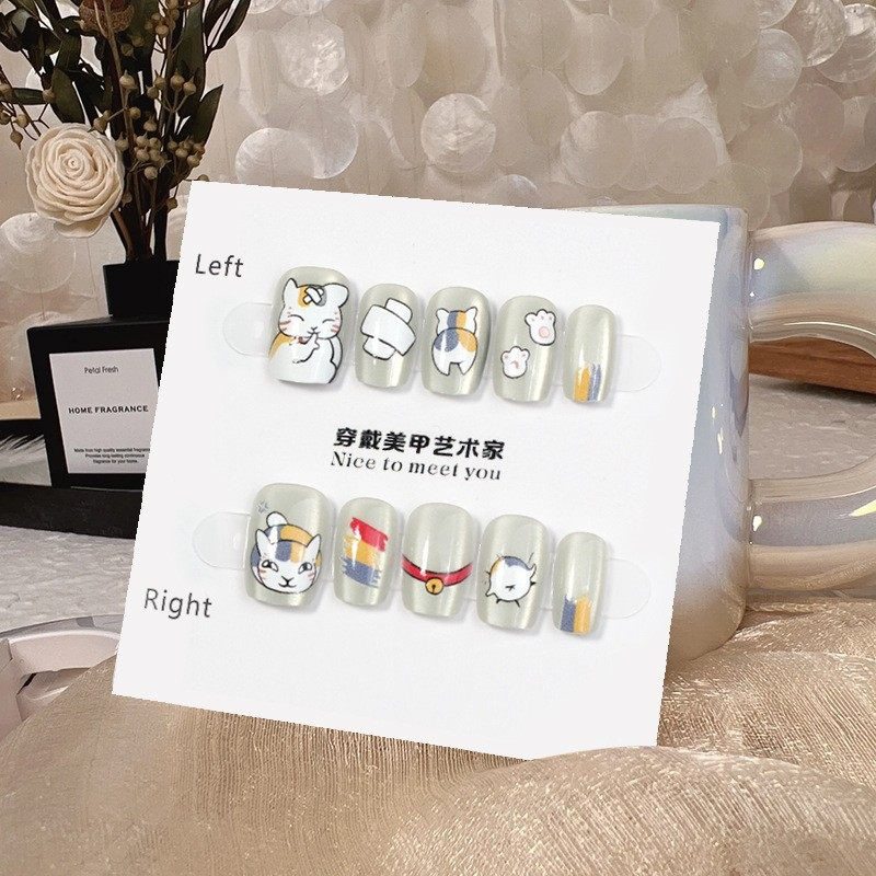 2026年新款儿童美甲穿戴甲感短款猫咪老师猫眼30片假指甲贴片,彩妆/香水/美妆工具,美甲工具,淘宝优惠券,粉丝福利购,淘宝优惠卷