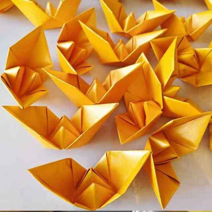双面鎏金纸双面15*20万两锭烧金留金加厚可折叠莲花金纸批发