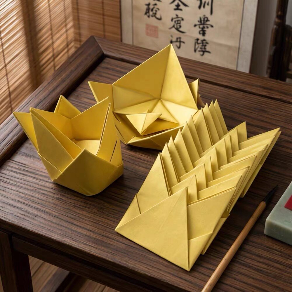 双面鎏金纸六角锭 大尺寸一包66个