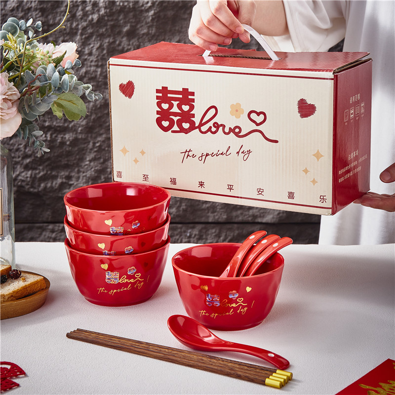 喜碗伴手礼新婚贺礼中式婚礼礼盒