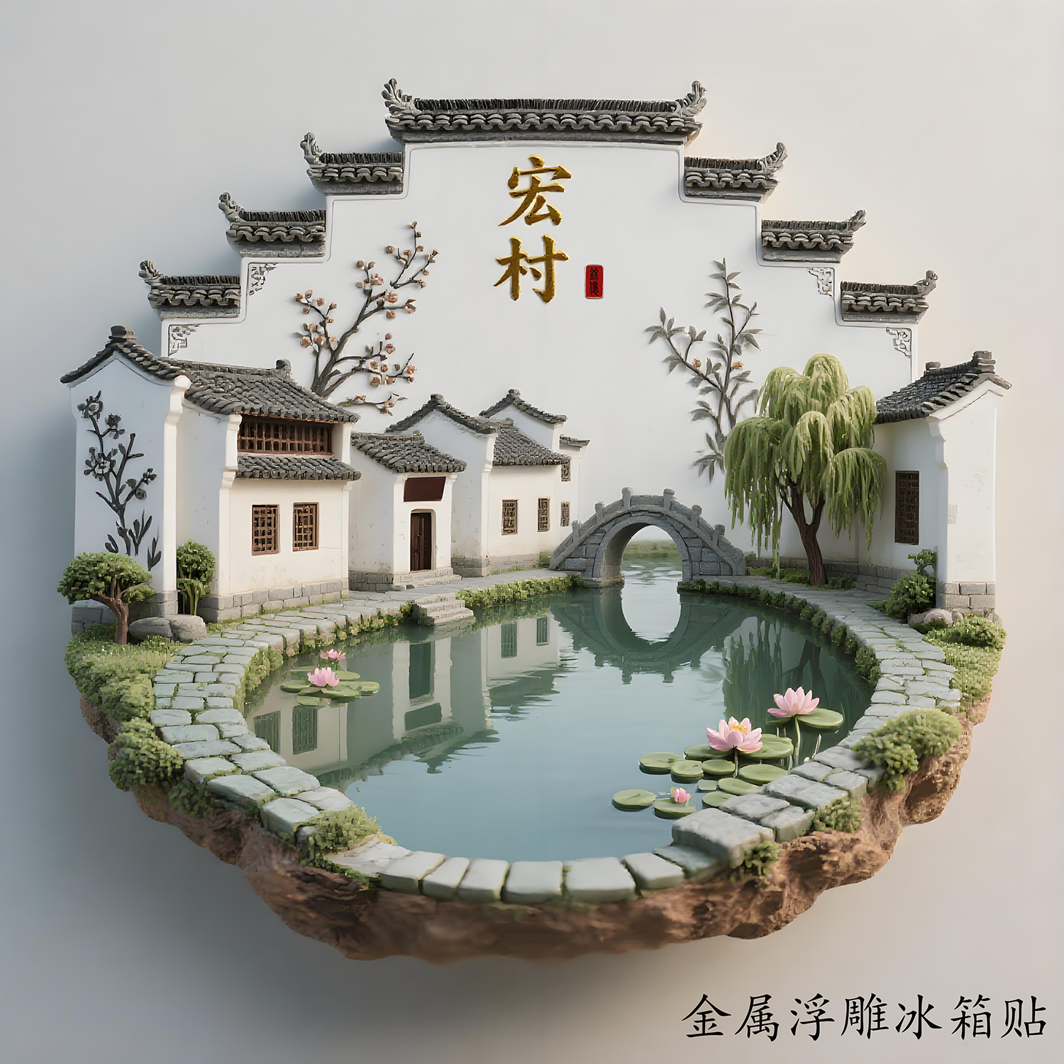 安徽文创金属浮雕冰箱贴