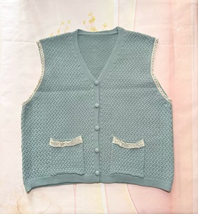 2025秋冬新款韩版宽松慵懒风针织马甲背心女外搭叠穿毛衣坎肩上衣