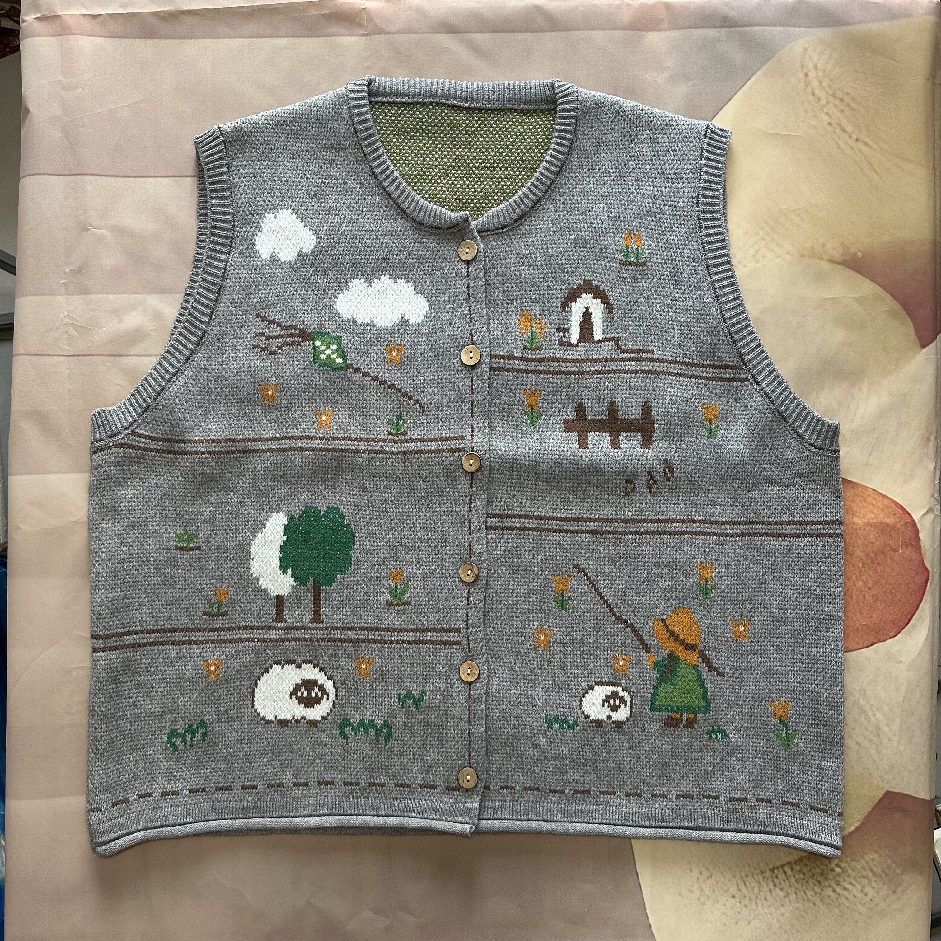 马甲秋冬2025新款针织背心坎肩外穿毛衣卡通小女孩减龄开衫外套