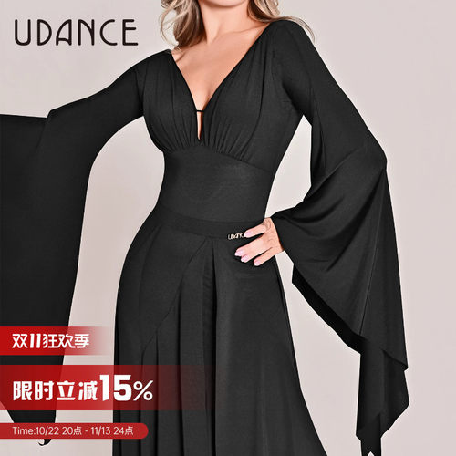 UDANCE长袖华尔兹露背体服新款