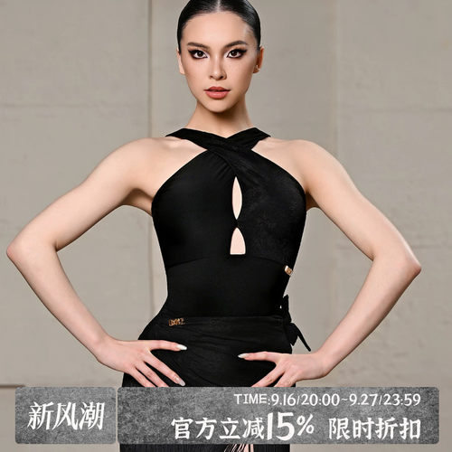 UDANCE拉丁舞上衣女新款蕾丝体服