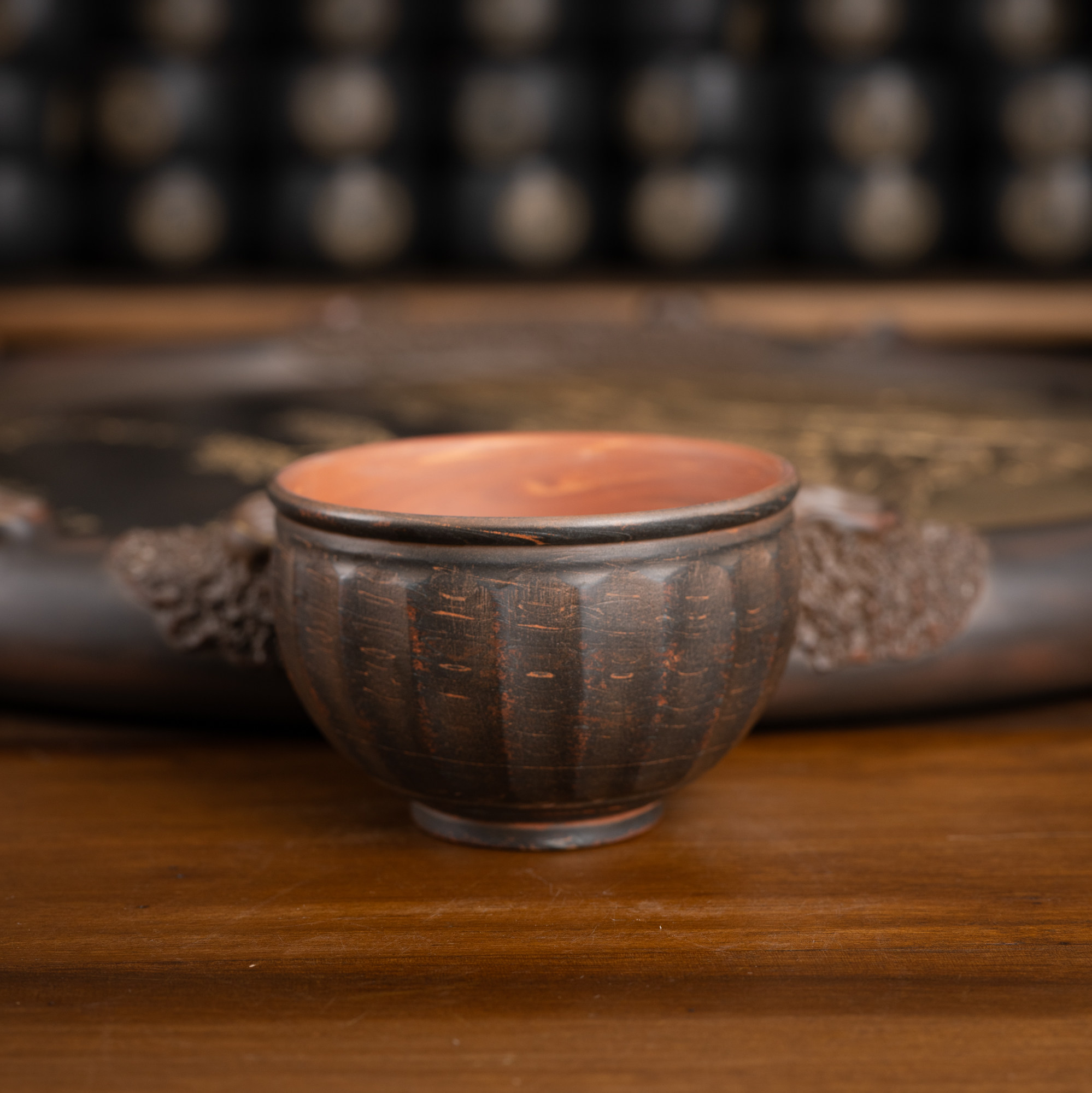 钦州坭兴陶茶杯「袁辉文绞坭主人杯」纯手工个人专用高端品茗杯