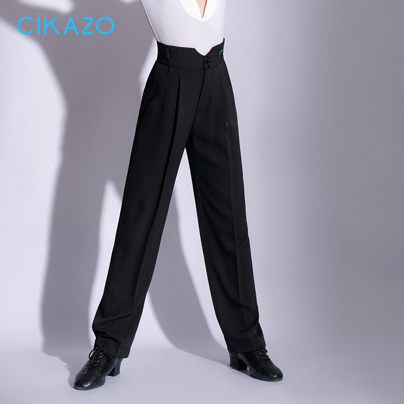 茜卡索男童拉丁舞裤长裤斜口袋