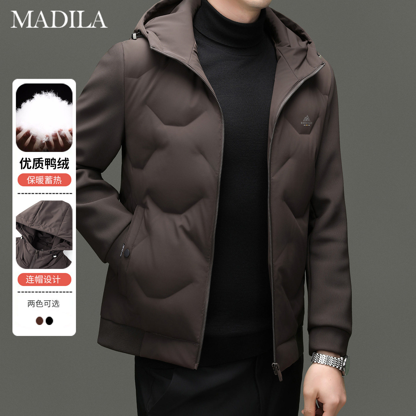 冬季男士连帽轻薄羽绒服夹克外套