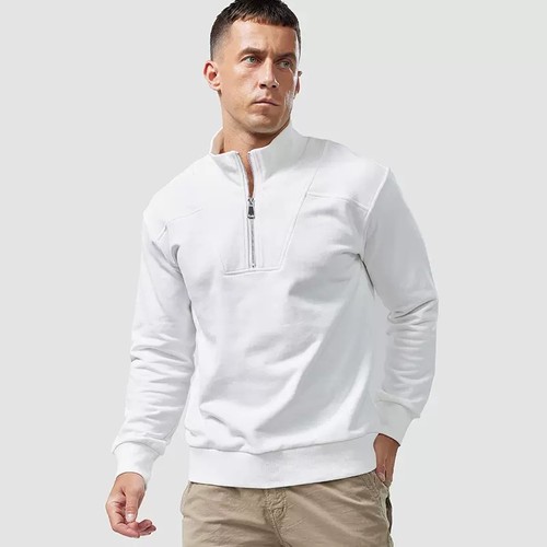 卫衣男秋季半拉链立领纯色百搭