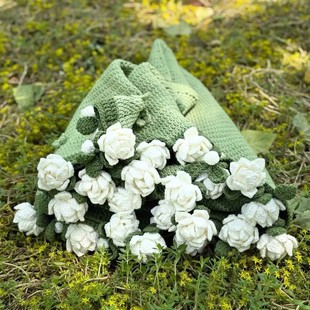 雪妃尔茉莉花玫瑰花毯子手工编织diy材料包空调毛毯手织花束盖毯