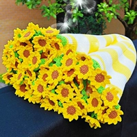 Одеяло с букетом подсолнухов [Цыпленок желтый + молочно-белый основной корпус] [Диаметр 100 см, обычная шерсть] Рекомендуется для выпускной церемонии