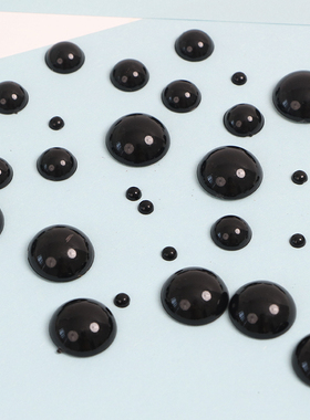 【毛线配件】diy手工编织钩玩偶制作黑色眼睛平底珠发夹子材料发