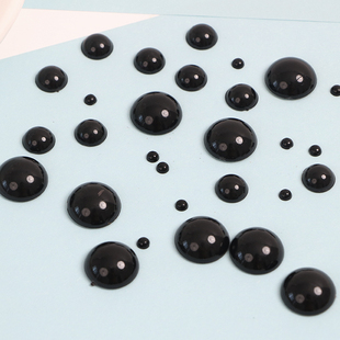 diy手工编织钩玩偶制作黑色眼睛平底珠发夹子材料发 毛线配件