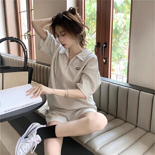 2026新款 女夏季 休闲运动套装 跑步两件套 洋气薄款 卫衣短裤 时尚 短袖