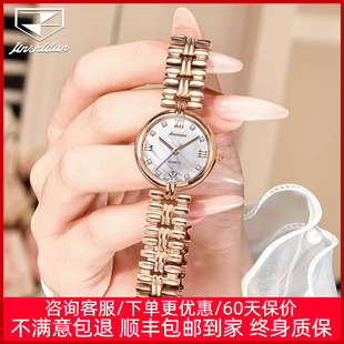 瑞士進口機芯金仕盾女士手表石英表女款 輕奢防水情人節送禮物 時尚