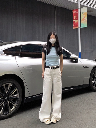 Белые джинсы, весенние летние штаны, 2025 года, высокая талия, свободный прямой крой