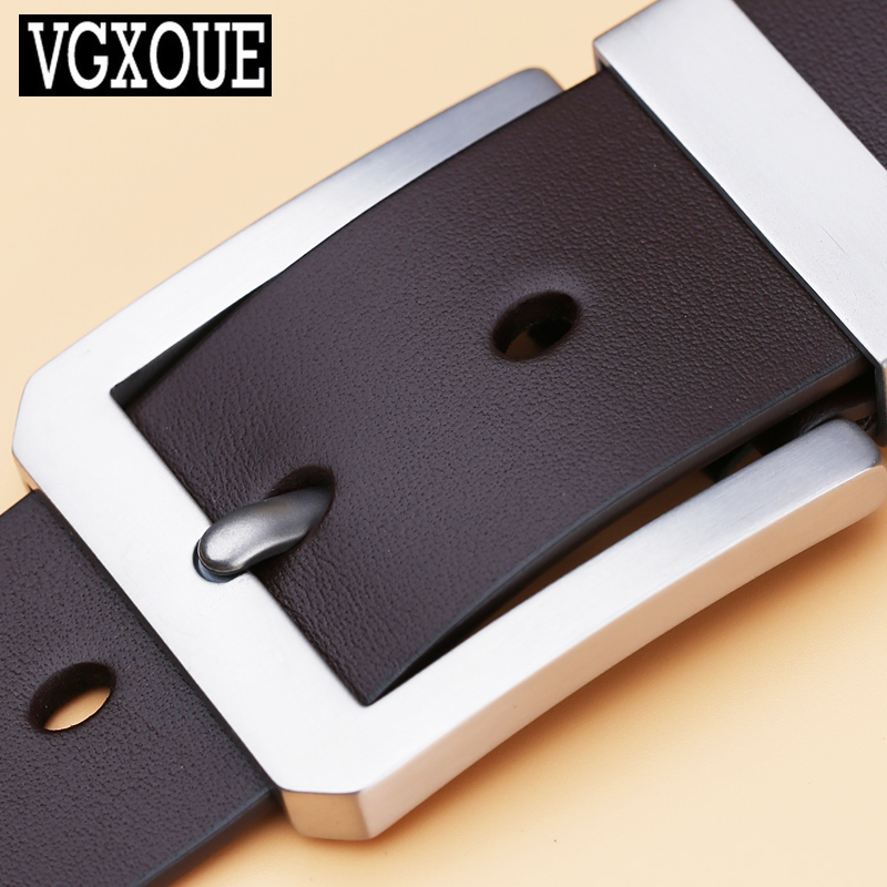 VGXOUE男头层牛皮钛合金休闲皮带