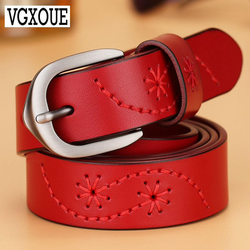 针扣韩版红色本命年潮女时尚皮带