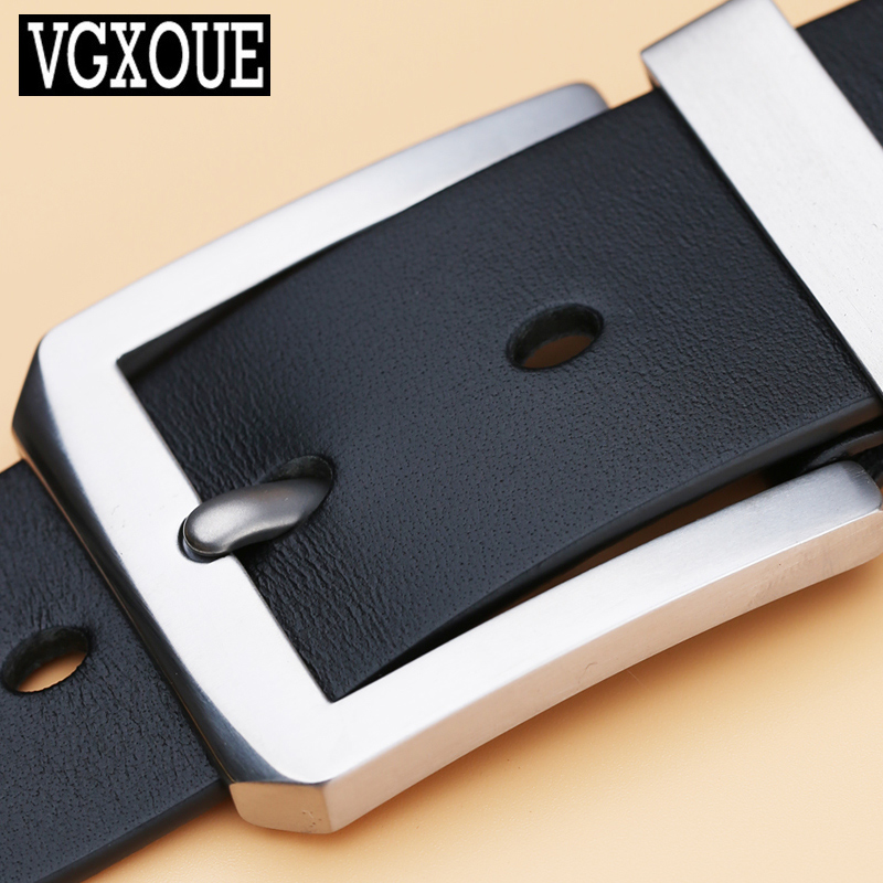 VGXOUE男头层牛皮钛合金真皮皮带