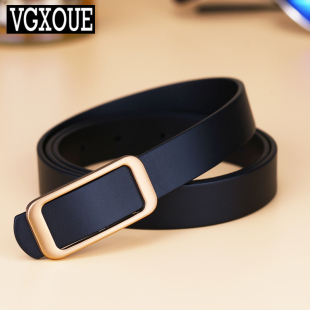 带女 裤 VGXOUE头层牛皮皮带女装 饰百搭细腰带真皮女潮ins风牛仔裤