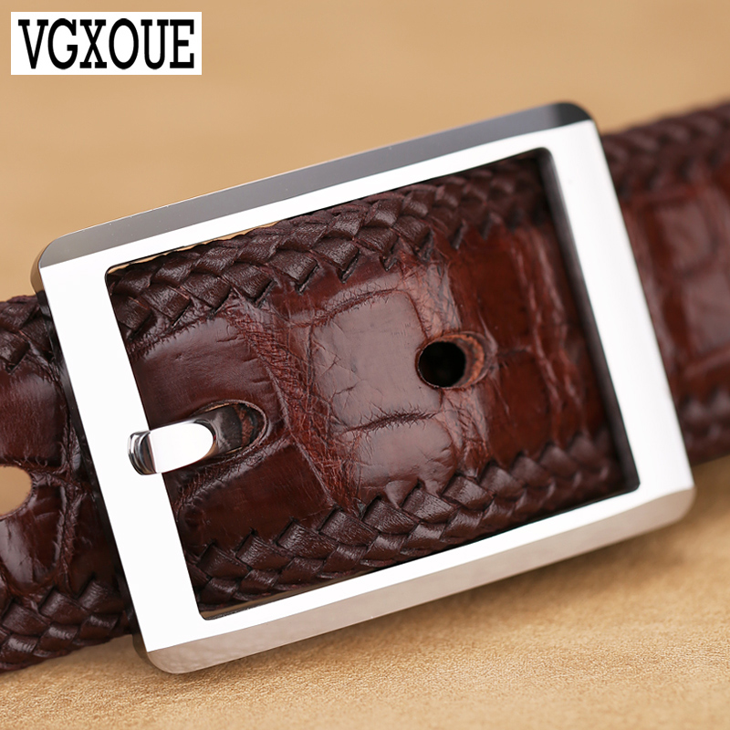 VGXOUE男士鳄鱼皮钨金扣休闲皮带