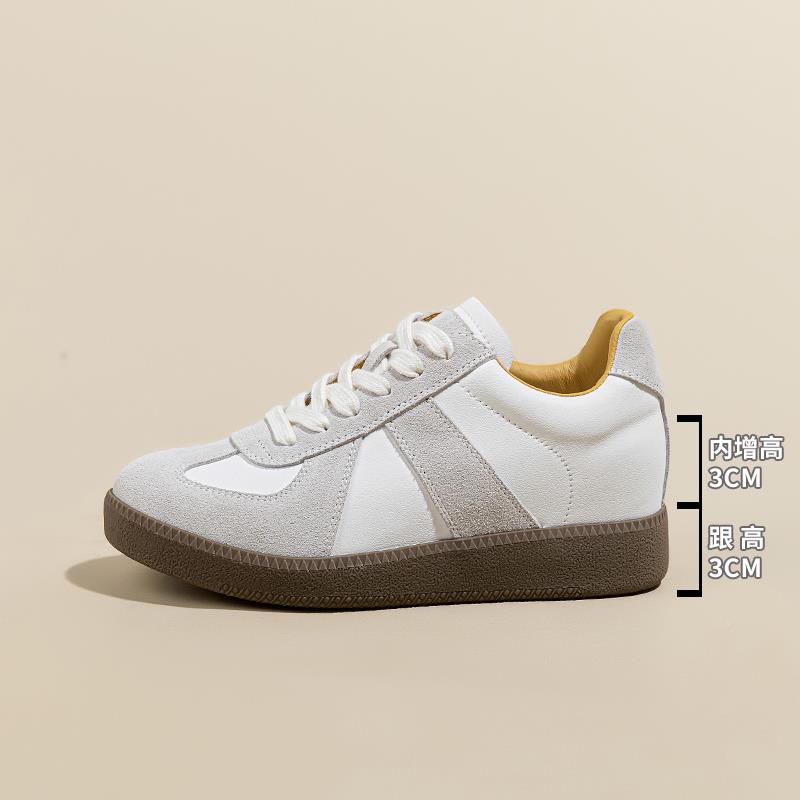 6m内增高真皮德训女2025秋季yc1092款鞋厚底百搭c休闲板鞋复古小