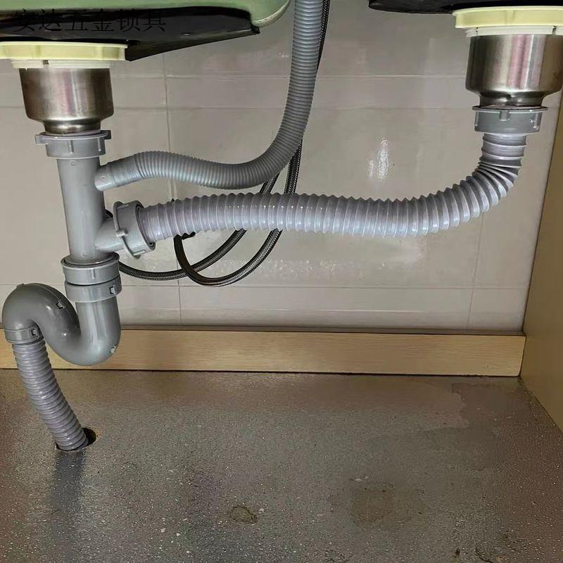 洗菜盆下水器厨房水槽洗菜池下水配件下水管双槽洗菜盆下水管全.