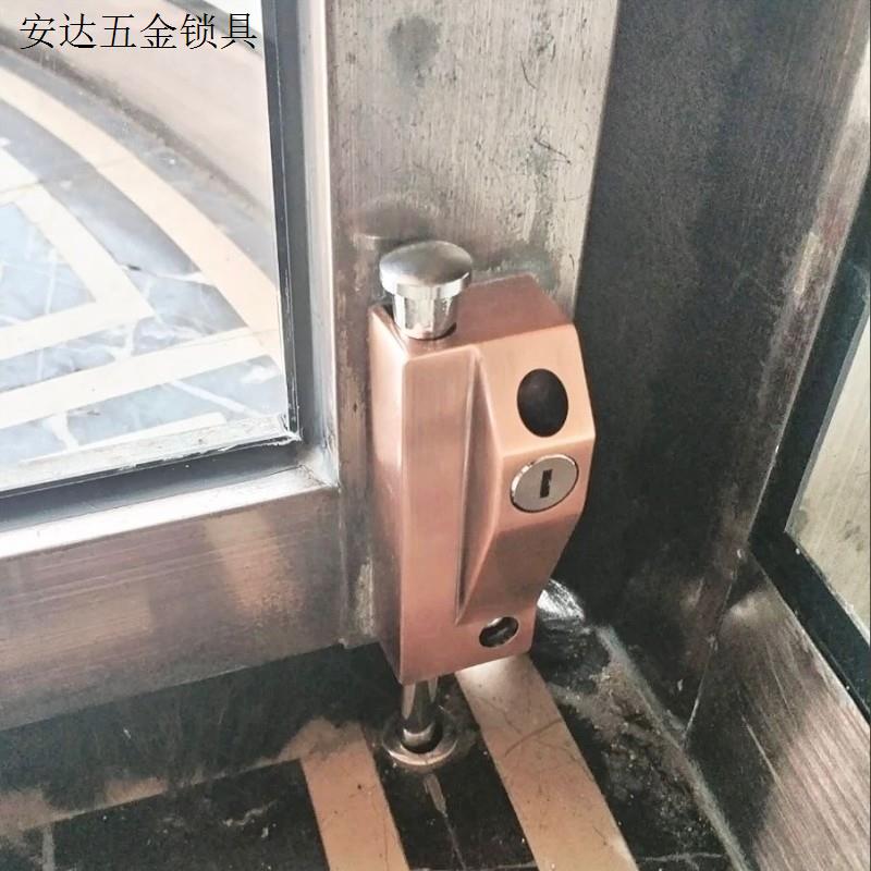 有框玻璃门落地插地插锁弹簧旋转门插销木门车位锁铝合金门门栓.