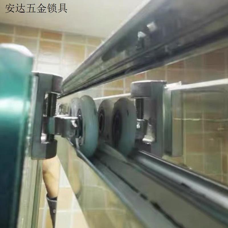 玻璃门挂滚轮轨道圆弧形推拉移门弹跳轮淋浴房配件浴室门五金配.