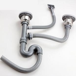110型下水器厨房菜盆水槽通用提篮盖帽单槽下水管加长排水管配.