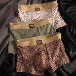 复古民族风男士内裤纯棉印花个性透气平角裤舒适中腰新款四角短裤