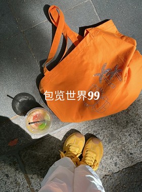 2025新款韩系可爱KT猫烫钻慵懒风休闲帆布包袋单肩手提包大容量