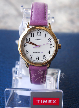 天美时女表 TIMEX时尚女士腕表 TW2R99900紫色真皮表带20年秋季款