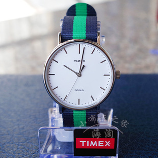 北欧手表风格 现货 Weekender 天美时TIMEX手表 蓝绿尼龙帆布带