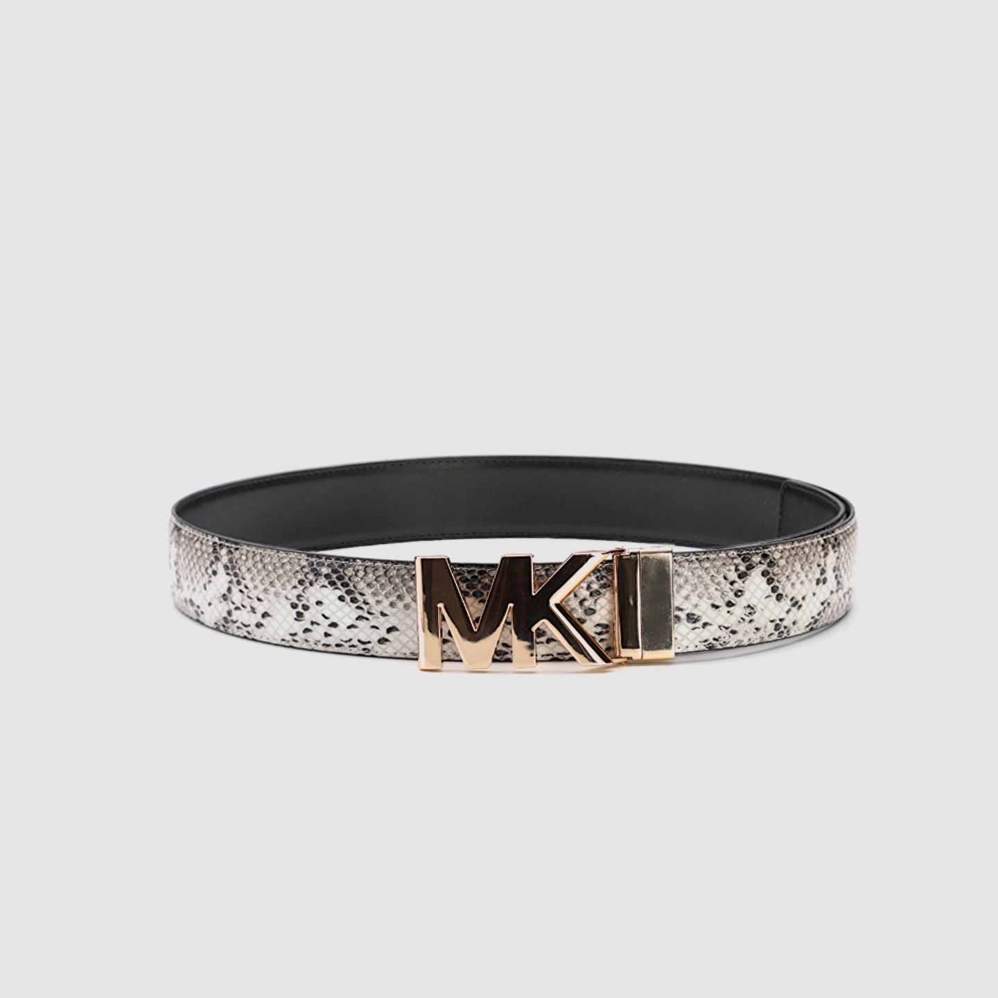 正品MK女款蛇皮真皮双面使用皮带