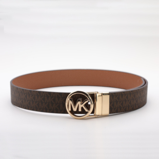百搭款 腰带可翻转双面时尚 牛皮带宽3.1CM MK女款 美国现货正品