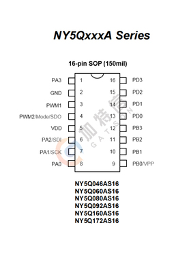 NY5Q172AS16/AS8 SOP16 SOP8 Nyquest九齐原装语音IC 替代NY3P 4P
