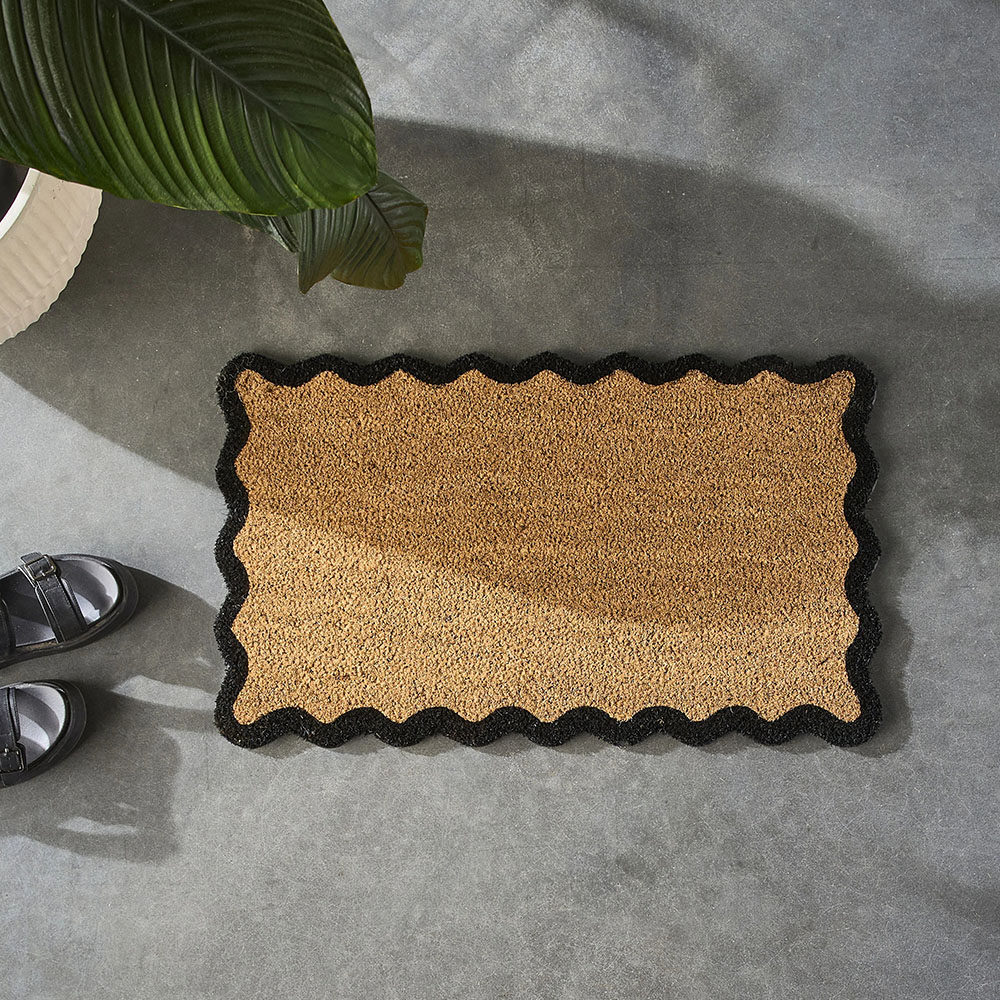 印度进口波浪贝壳椰棕入户进门玄关门厅防滑加厚蹭脚门垫除尘地垫