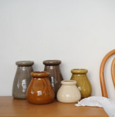 e新中式 冰裂纹陶瓷花瓶复古简约摆件客厅插花装 饰民宿软装