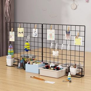 网格展示架幼儿园美工区作品展示架子折叠桌面照片挂架网片饰品台