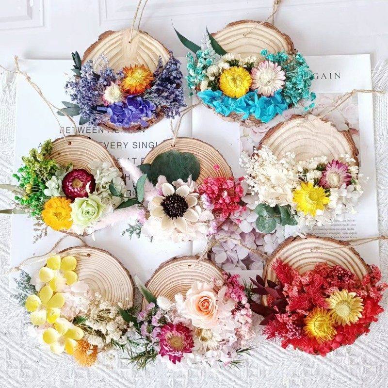 手工DIY干花材料木片立体自制墙装饰品商场节日室内活动现场沙龙