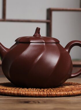 宜兴朱泥全手工玲珑风捡漏紫砂壶