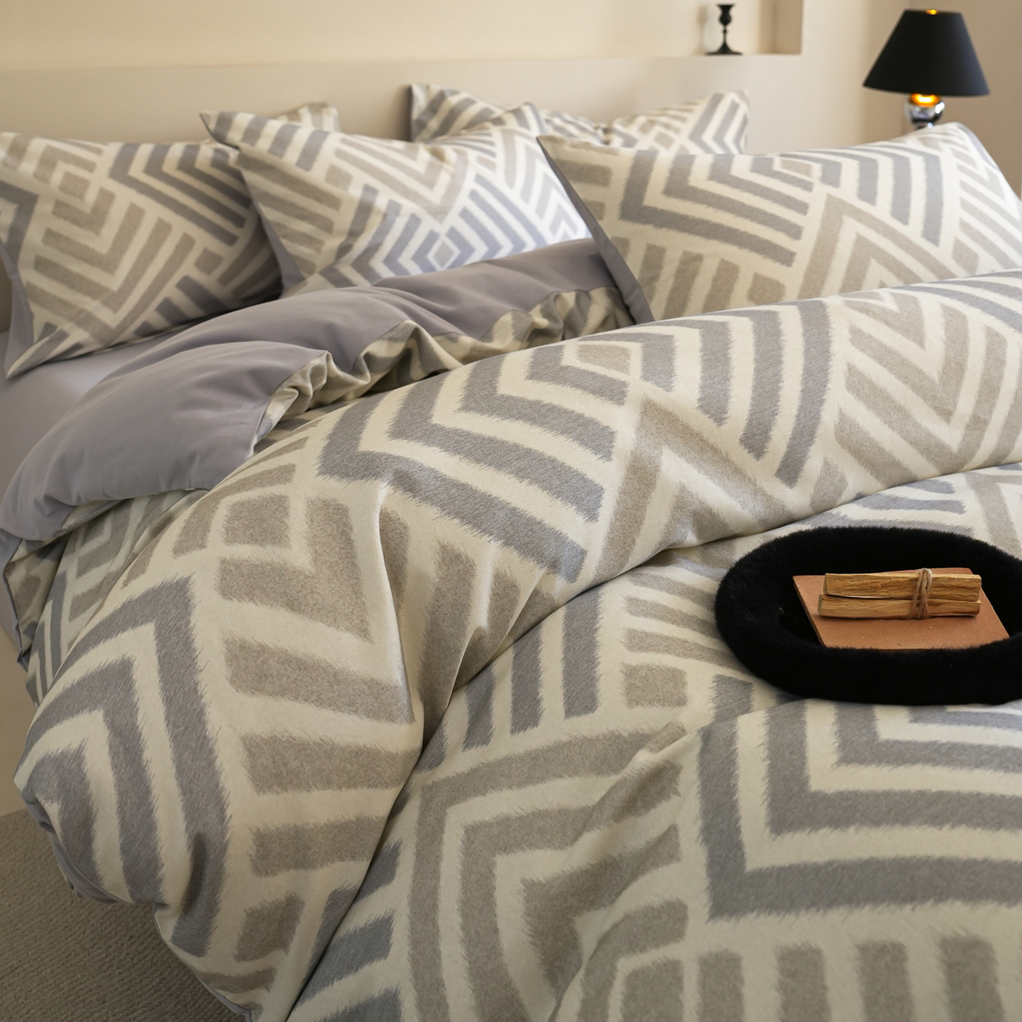 加厚全棉磨毛被套四件套