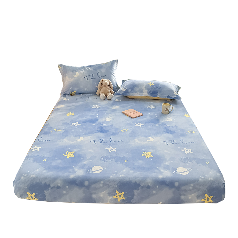 北欧风全棉床笠单件星空1.5m1.8纯棉床罩全包防滑床单床垫保护套