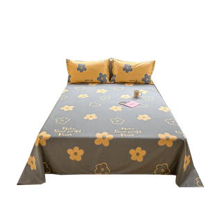 北欧全棉床单床笠单件 100纯棉花卉简约风学生宿舍被单床罩三件套