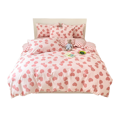 纯棉斜纹被套单件北欧简约风爱心